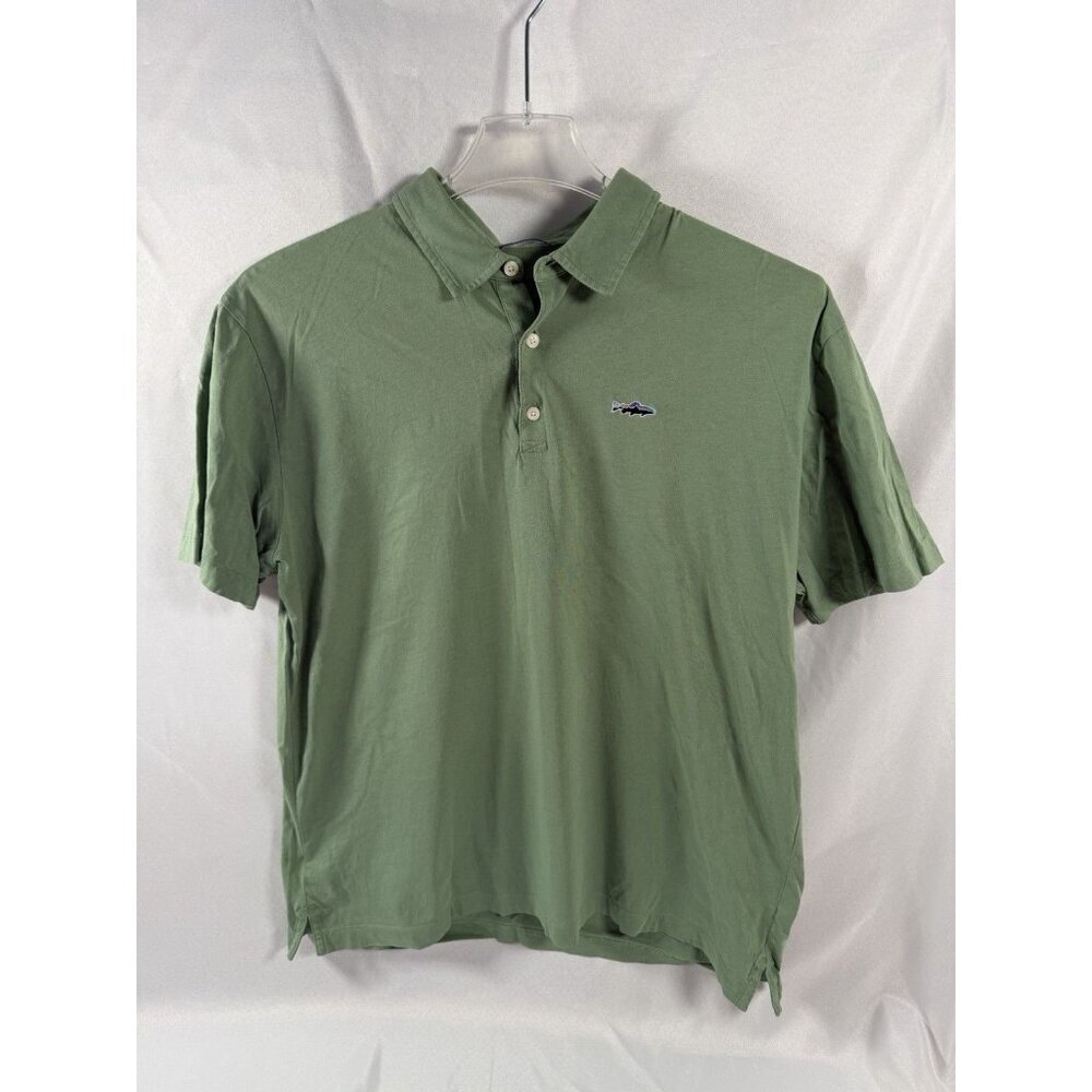 Patagonia Polo Shirt Men's Large Army Green Short Sleeve Golf
